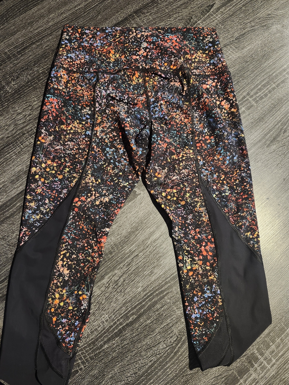 lululemon athletica Black Splatter Print Leggings with Multicolor Accents - Picture 3 of 5
